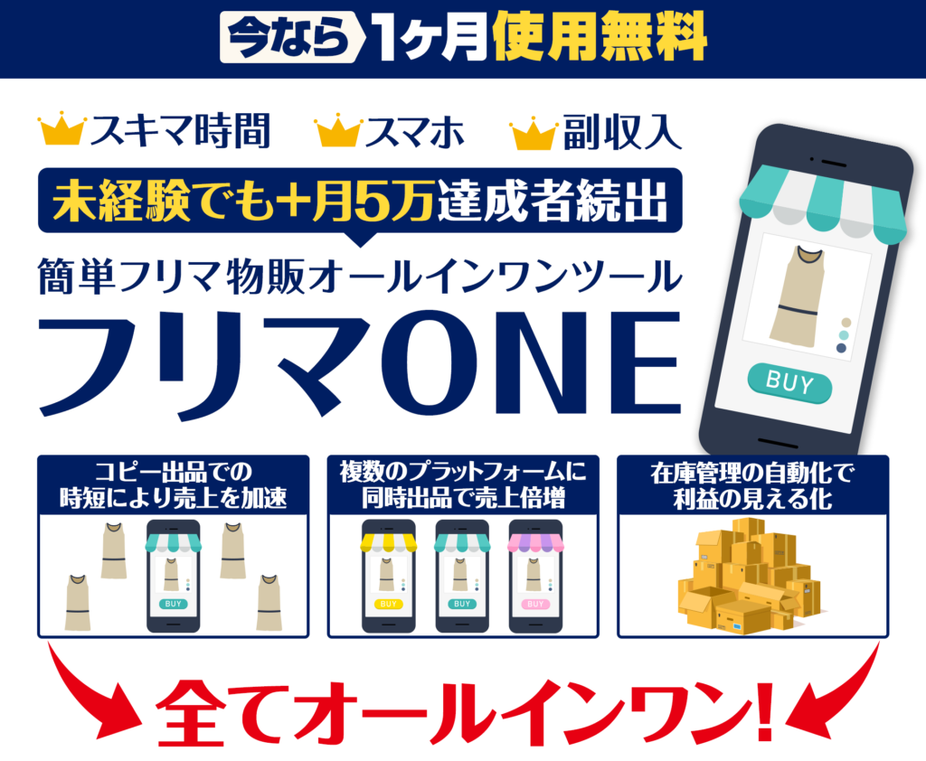 Amasism株式会社が物販Nexus以外に展開している事業「フリマONE」の概要画像
